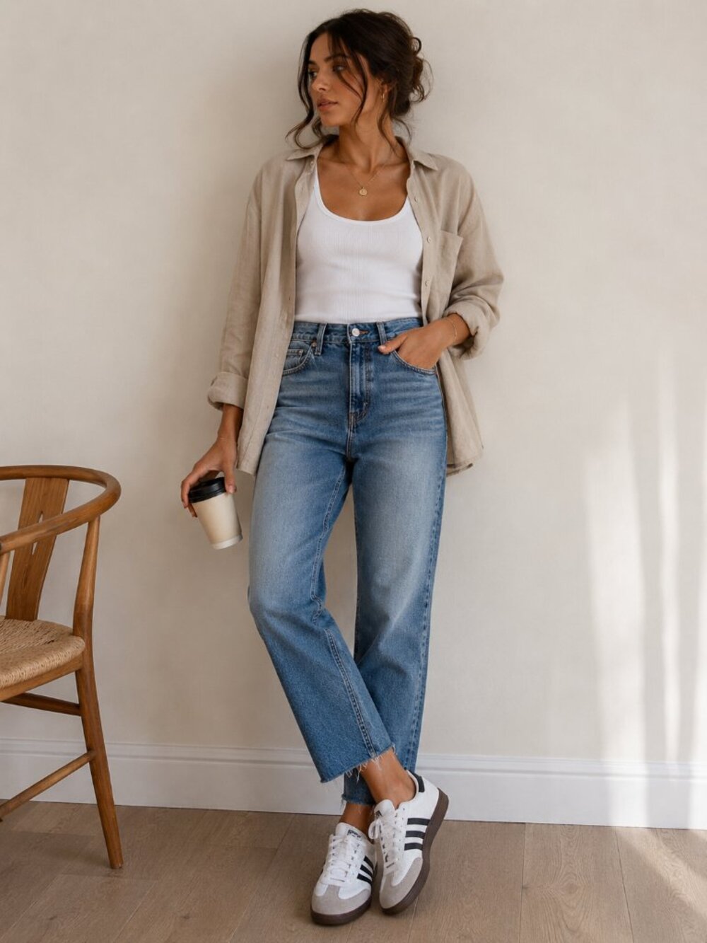 AG Rian High Rise Straight Raw Hem Jeans 29 100% Cotton Medium Wash